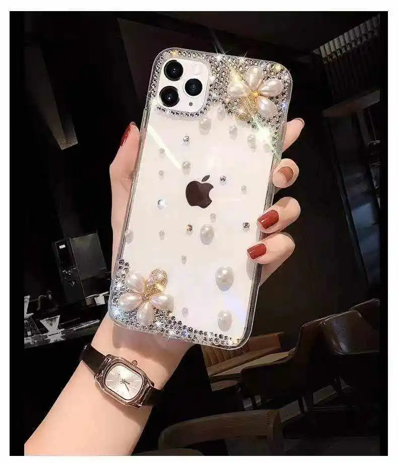 Multi Design Luxury Crystals Bling Rhinestone Sparkle 3D Diamonds Handmade Cell Phone Case For Iphone 11 12 13 Pro Max Case