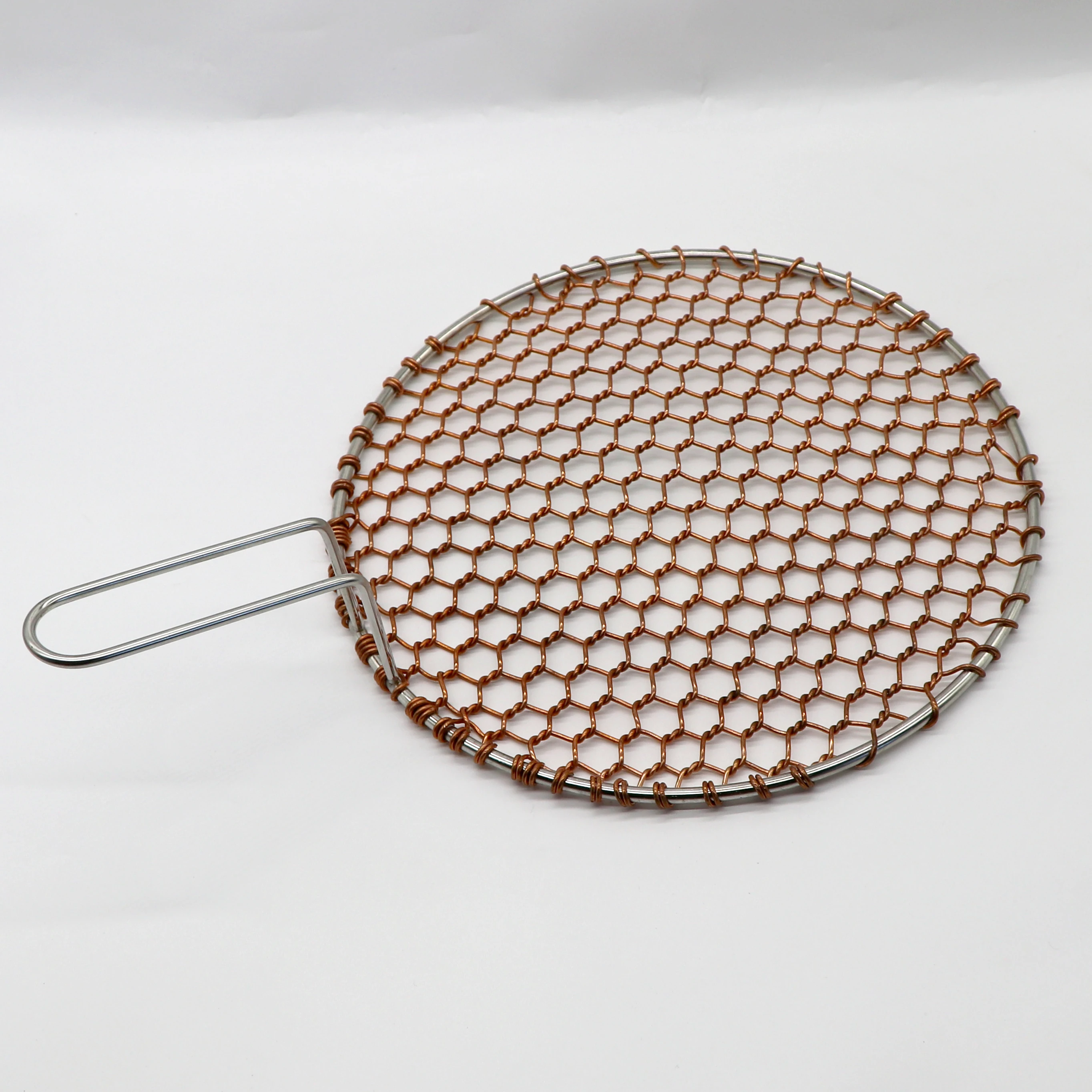 Factory round anti rust and anti-corrosion artificial woven copper barbecue net with diameters of 295 and 330
