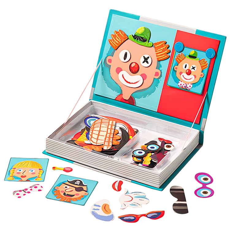 Early Montessori Children Magnetic Puzzle Toy 3D Dressup Magnet Book Kids Educational Toys