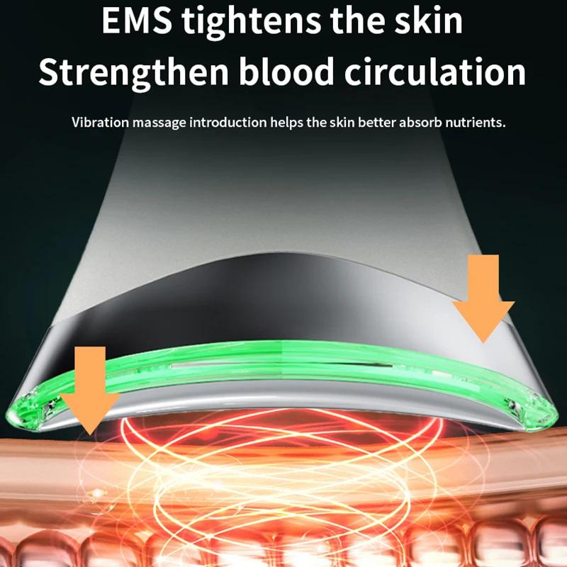 3 Colors LED Photon Hot Compress Vibration Face and Neck Beauty Device Microcurrent Facial Neck Lifting Massager