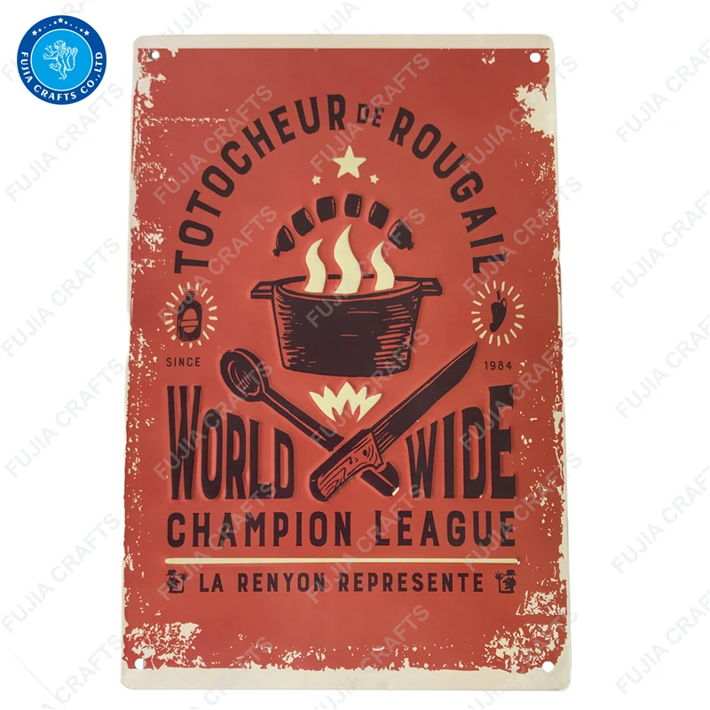 Embossed 3d Metal Signs Tin Metal Sign for Bar Garage Wall Decor