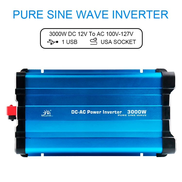 
LCD Display support power inverter 3000w sinus inverter 12v 24v dc to ac 110v 120v sun inverter 