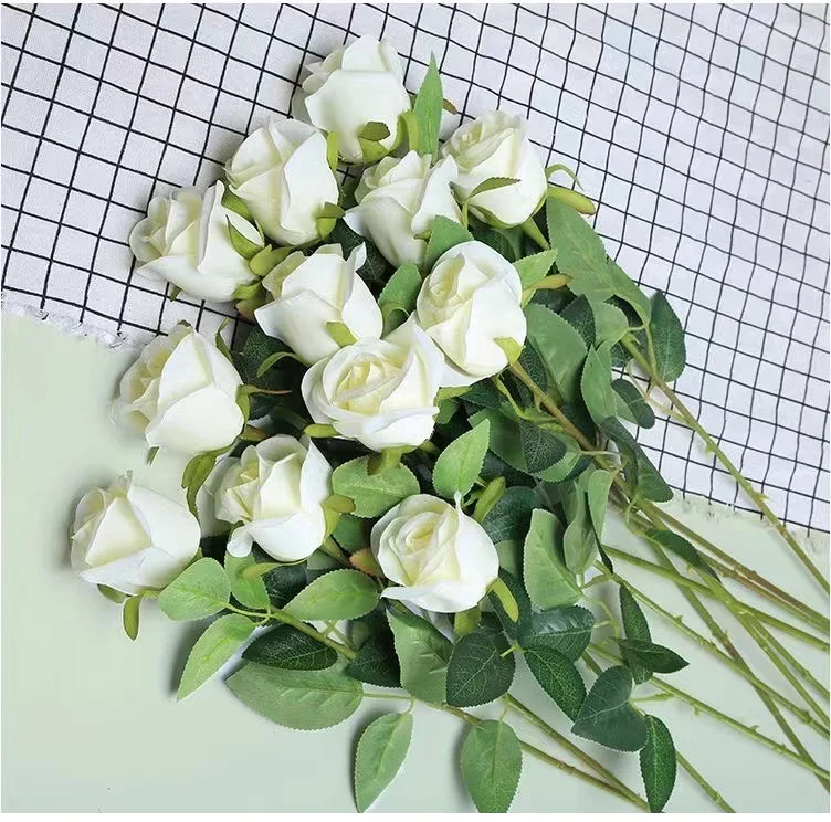 Wedding Silk Rose Artificial Flower Decorative Real Touch Rose Artificial Flower For Home Decor