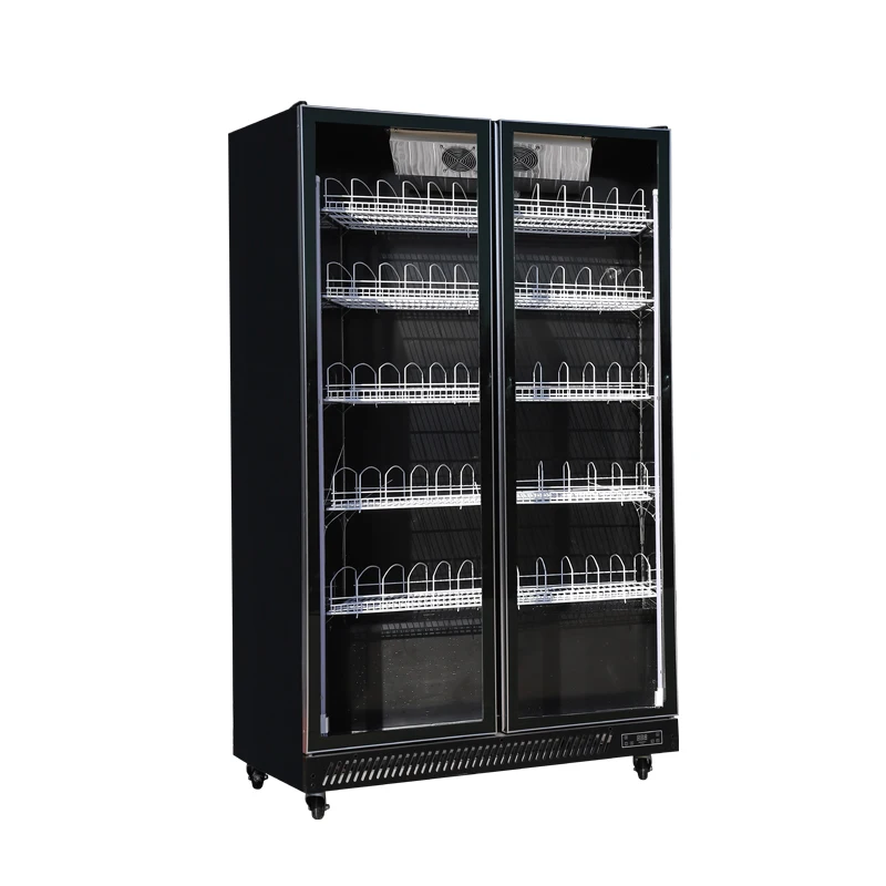 double 2 door bar fridge freezer glass commercial supermarket refrigerator sorganizer beer metal wine fridge dual zone magnet