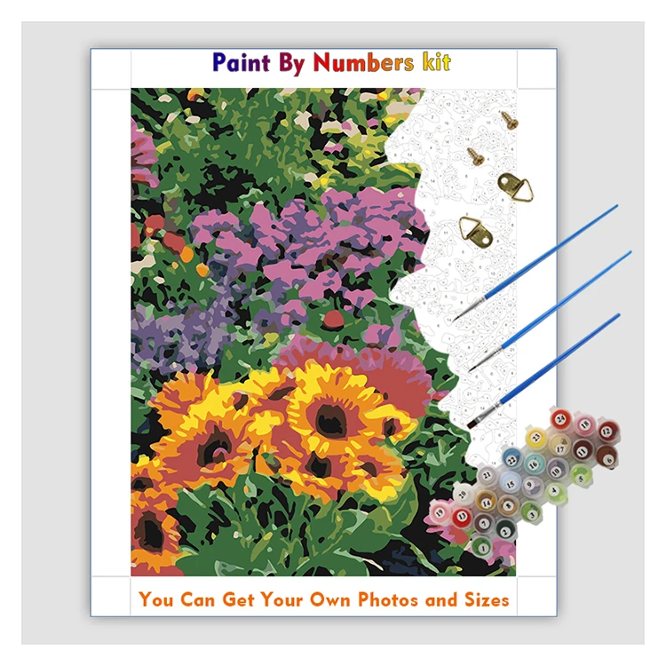 Wholesale Painting by Numbers 40x50 Sunflower DIY Painting by Numbers Abstract Flower Paint by Numbers