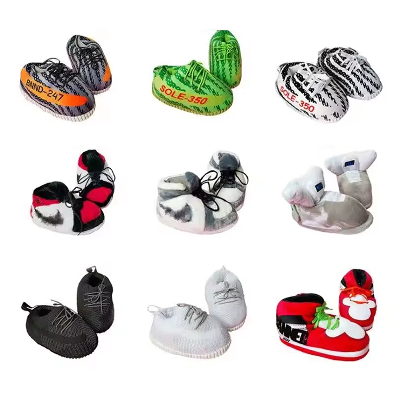 Зимние теплые плюшевые кроссовки для взрослых изысканный дизайн