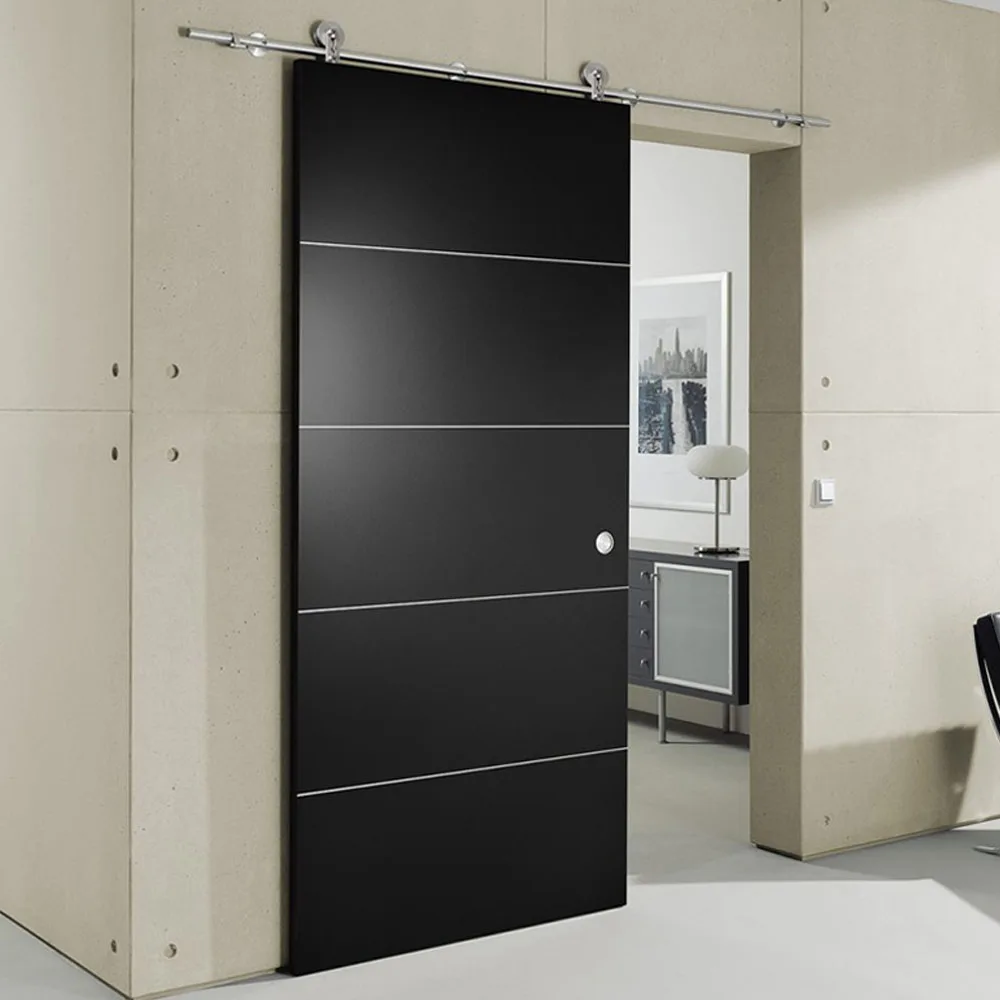 American Style Barn Door Sliding Door Modern Composite Veneer Wooden Sliding Barn Doors for House