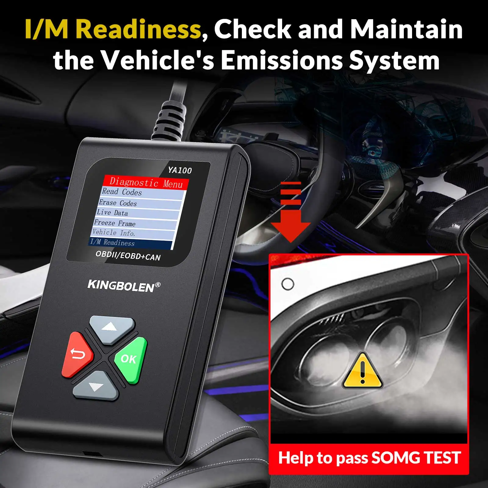 2024 New Product KINGBOLEN YA100 OBD2 OBDeleven Scanner for Auto Check Engine Scanner Car Diagnostic Machine Automotive Tools