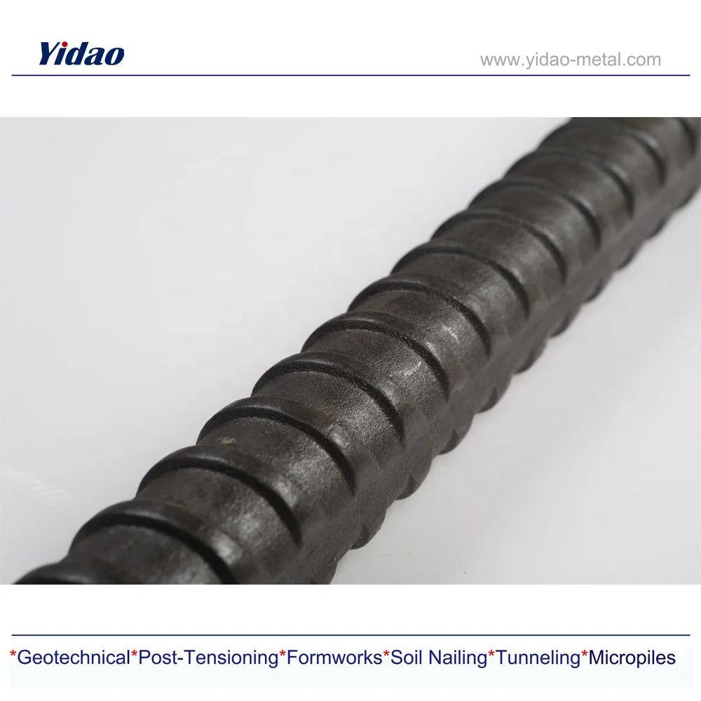 M57 M75 yidao  57 mm 75mmPost Tensioning Bar  for bridge construction