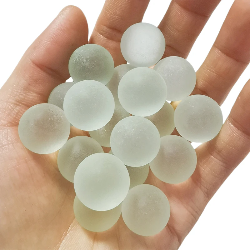 Custom Frosted Colored Glass Marbles Clear colored solid crystal glass balls