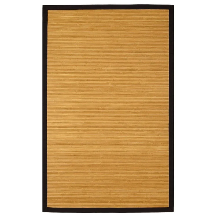 Eco-friendly Dark Tan Bamboo Floor Carpet Multifunctional Rectangle Design for Living Room