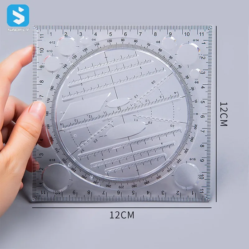 Multifunctional drawing ruler template measuring circle ruler