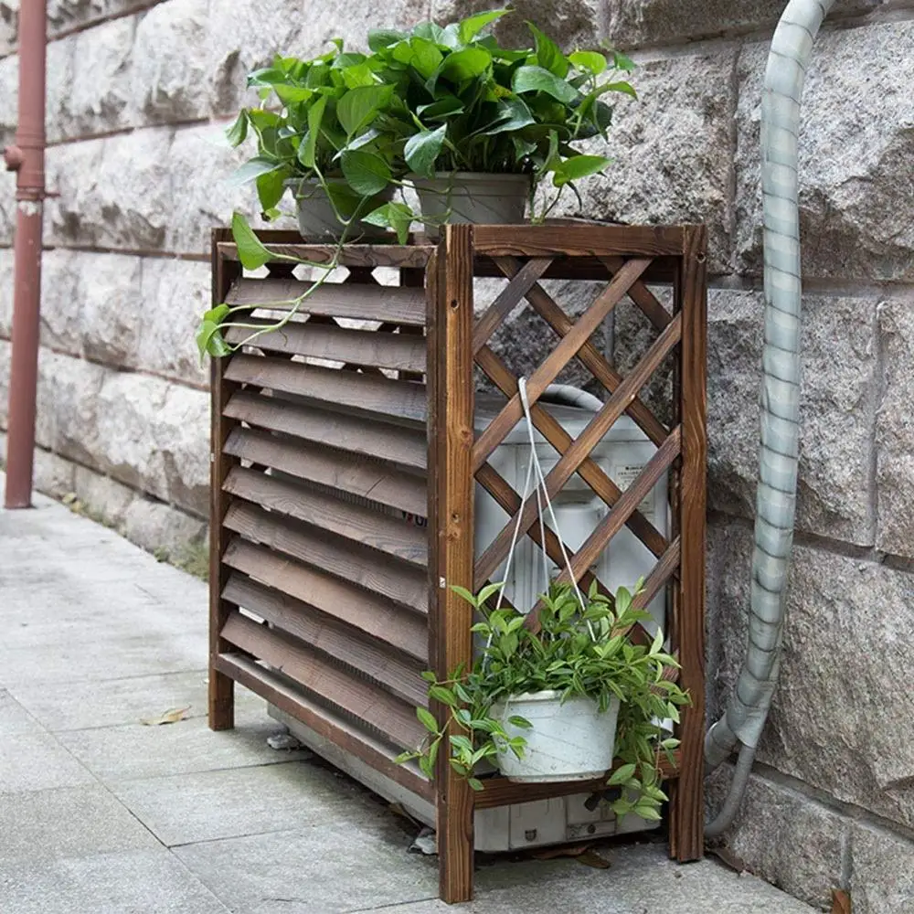 
Outer Cover Louvered wood frame air conditioner cover outdoor 
