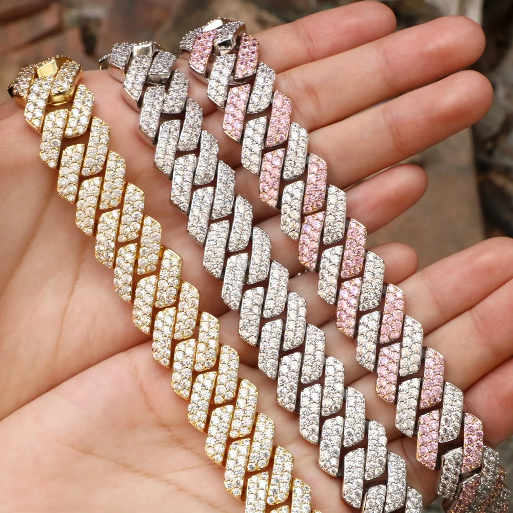 Misterjewelry 19mm Original Dubai Men 10K Gold Plated Iced Out Cuban Chains