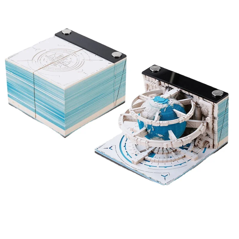 FOCUS NEW 2 Color Earth Artistic Calendar 3D Desk Memo