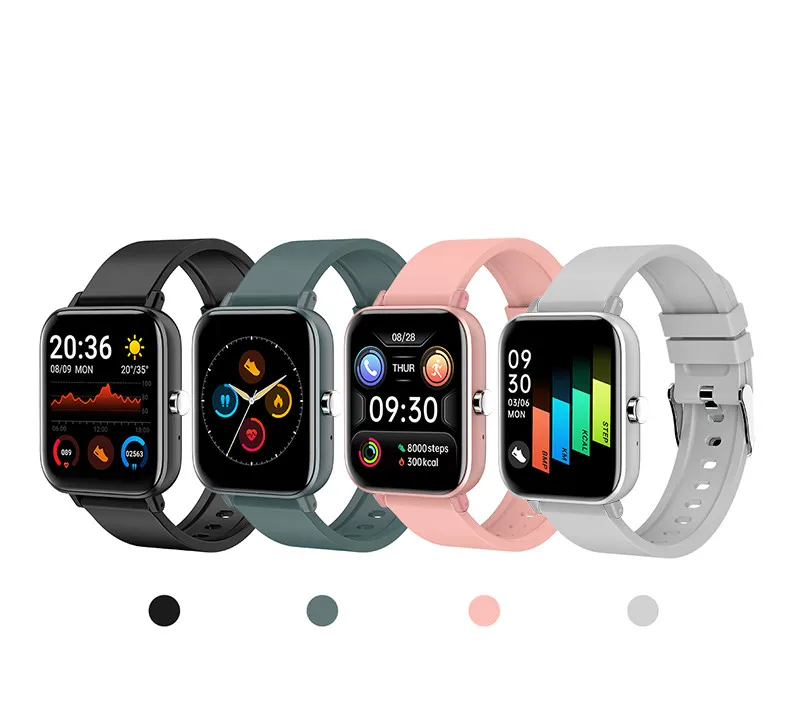 New Full Hd Custom Logo Smart Watch Round Shape Sports Liquid Silicone Watch Case  For Girls Women