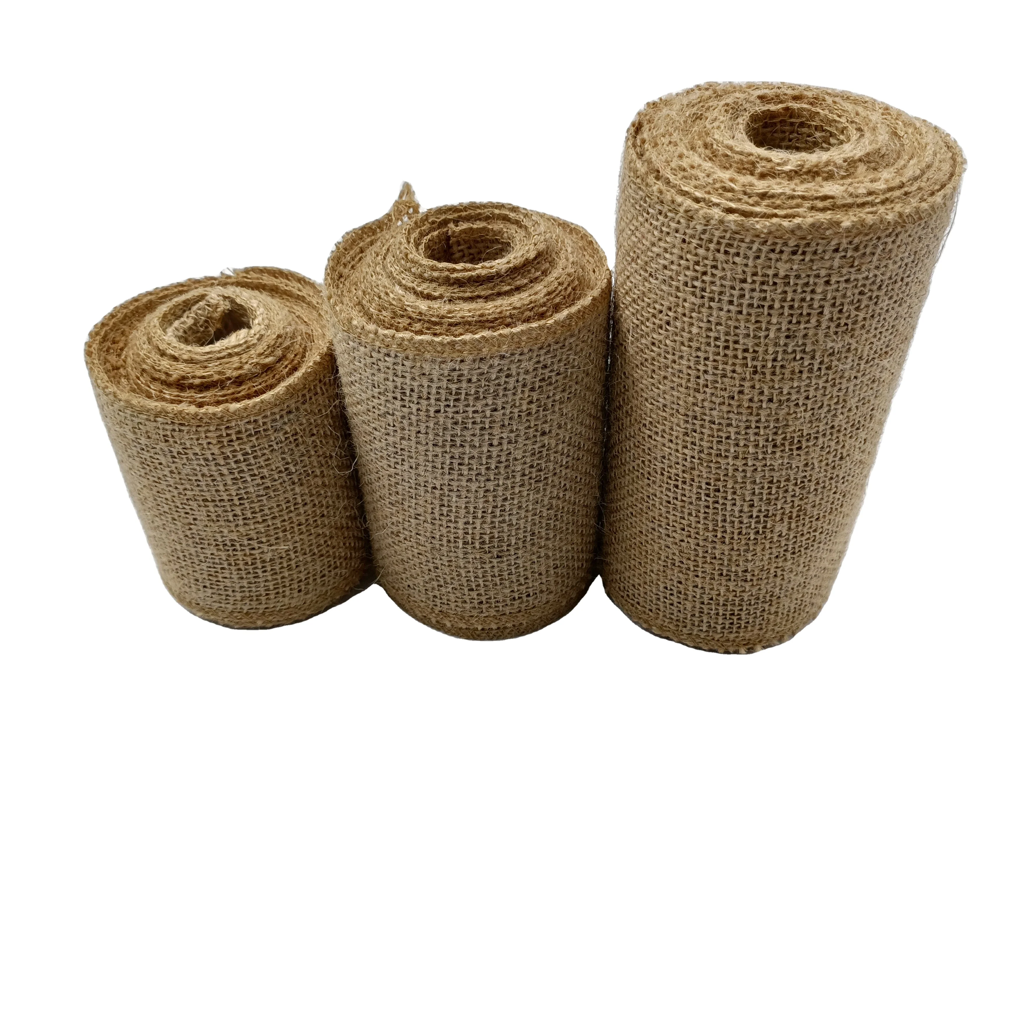 Custom Hessian Fabric Ribbon Burlap Ribbon Jute Fabric Roll Jute Ribbon For Packaging