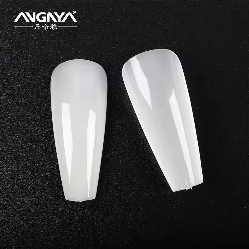 500Pcs Full Cover Natural Nail Tips Packaging  Artifical Coffin Shaped Full Coverage Nail Tips