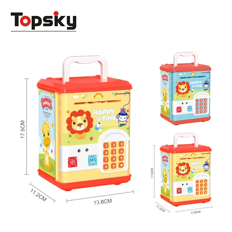 Topsky Funny Plastic Money Box With Password Save Paper Money And Coin Machine Electric Face Recognition Piggy Bank For Kids