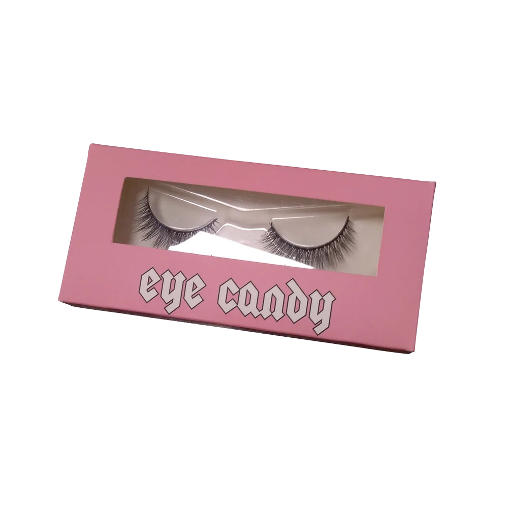 Customer wholesale Paper Box Empty Square Pink Eyelash Packaging