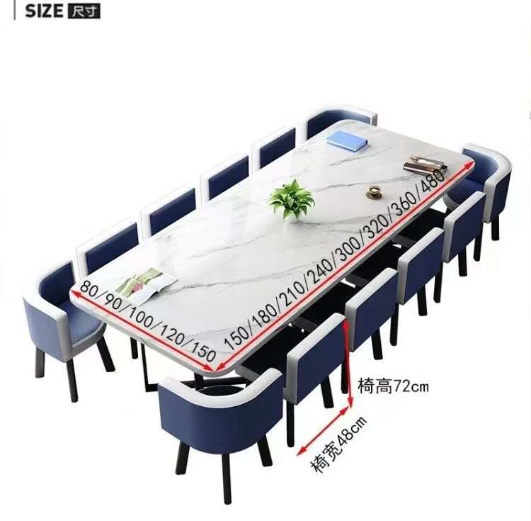 New Colorful Artificial Stone Meeting Table High Quality Durable Material Customized Conference Table with Fit Chair