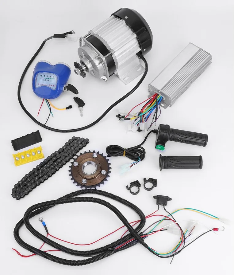 Electric Tricycle DC Engine with Controller Throttle Handlebars Accelerator Battery Charge Level Indicator Junction Box Sprocket