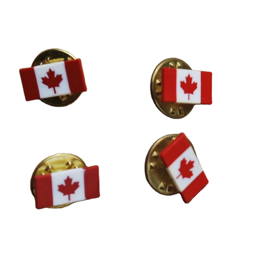 Hot sales Lapel pins of Canada Flag Red and White plastic pin badges