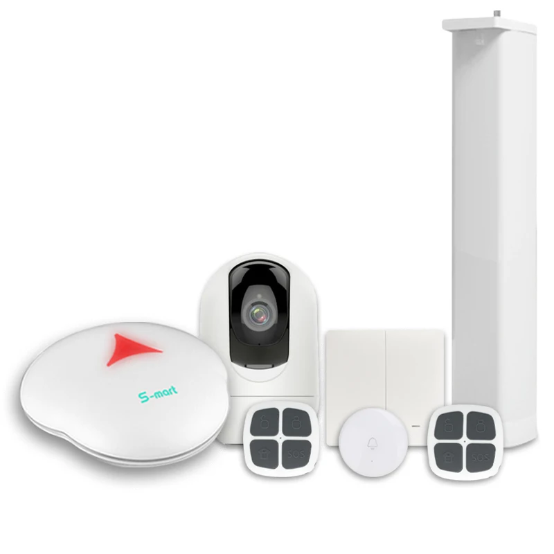 2021 new arrival BlizeMesh FSK433mhz GSM WIFI smart home wireless burglar alarm system with IP camera APP integrated