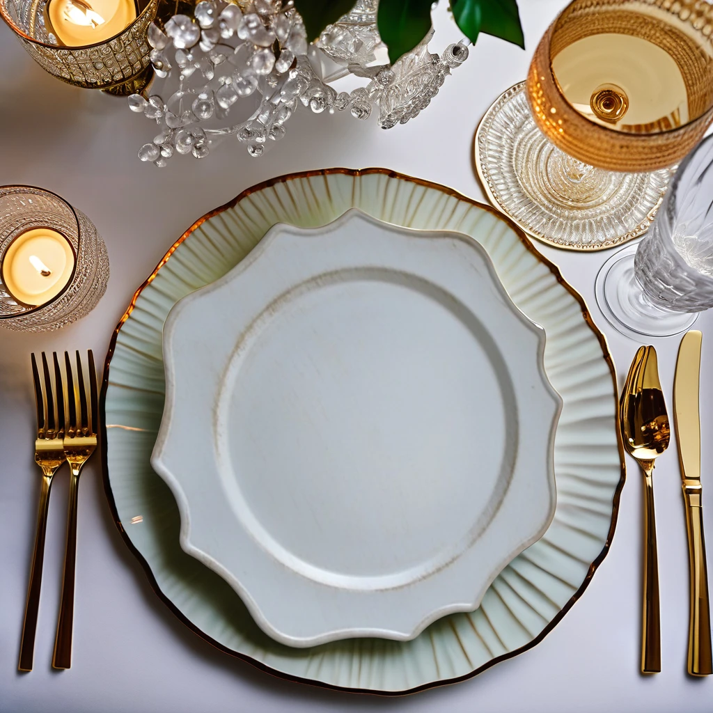 13-Inch Modern Design PP Plastic round Charger Plate Set High Quality Ins Style Dish for Weddings Restaurants Home Parties