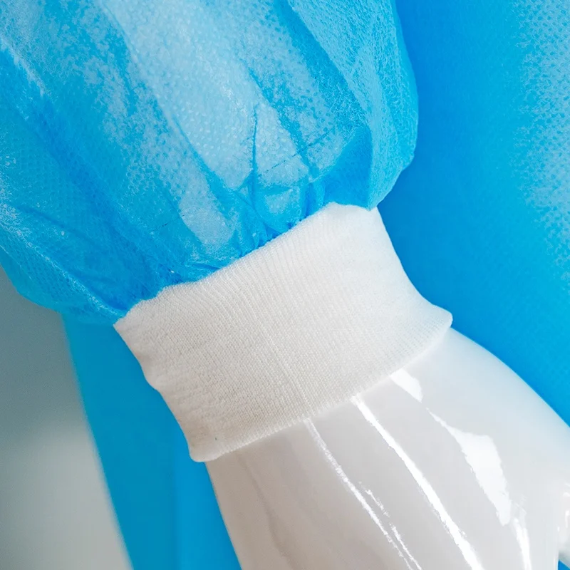 New Comfortable Hospital Uniform Work Medical Clothes Customized Disposable Blue Lab Coat