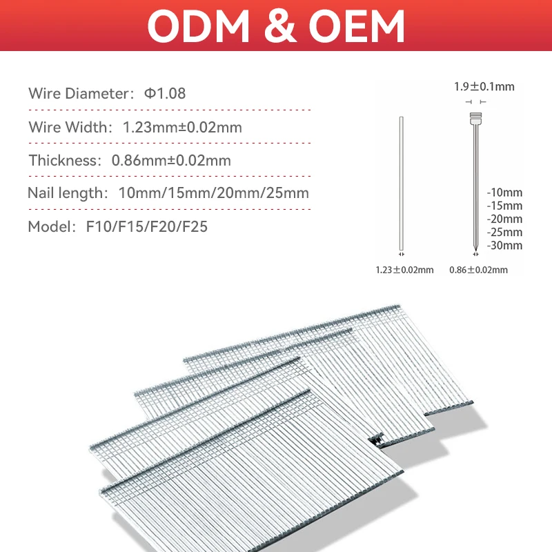 Wholesale F10 F15 F20 F25 straight nails high quality  staple furniture staple galvanized steel wire Brad pneumatic nails