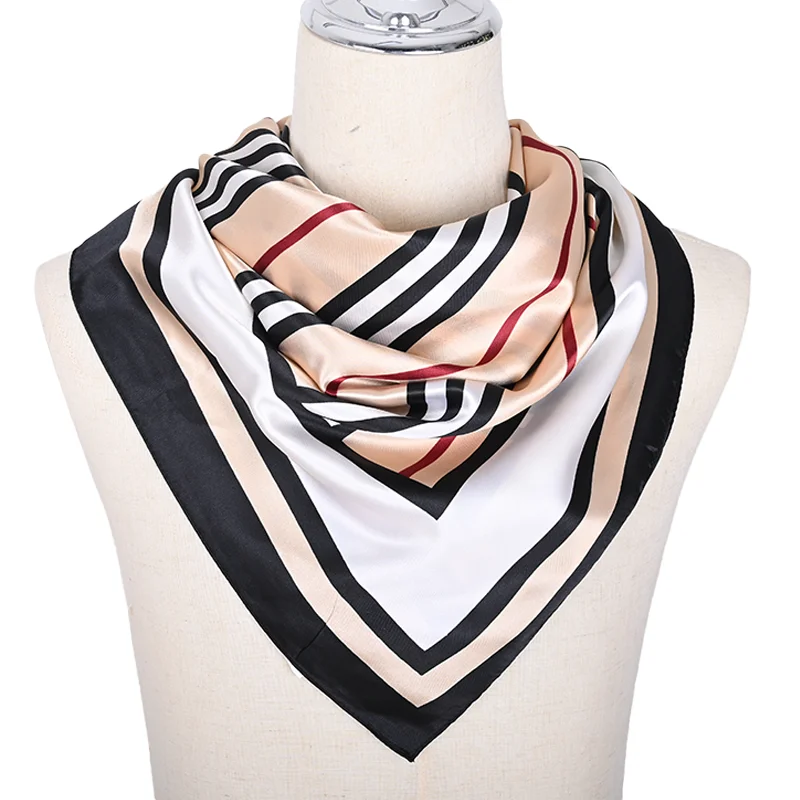 KEFEI ladies luxury square custom printing satin shawl hijab scarf for women stylish