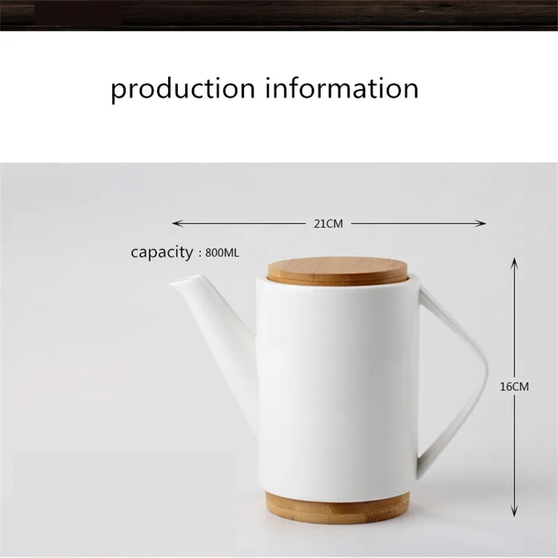 Wholesale Coffee Tea Accessories Bone China Pot Set With Wooden Coaster Porcelain Tea Sets With Teapot Ceramic Tea Pot And Cup