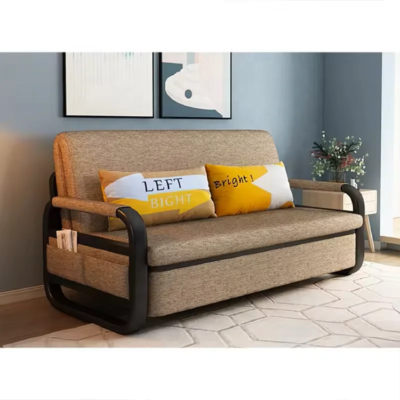 Modern Style Folding Living Room Furniture Set, High Quality Pull Out Folding Simplicity Fabric Sofa Bed