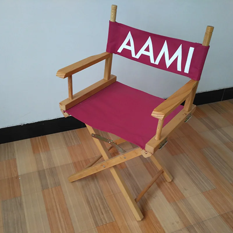 China manufacturer classic Hollywood custom logo print 600D oxford polyester fabric natural wooden folding director chair
