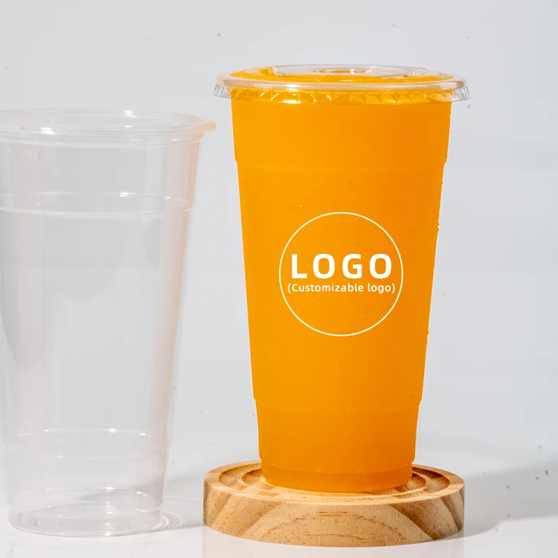 95mm Cup 360ml 500ml Plastic Boba Cup Disposable Milk Bubble Tea PP plastic cups  with Lid Variety