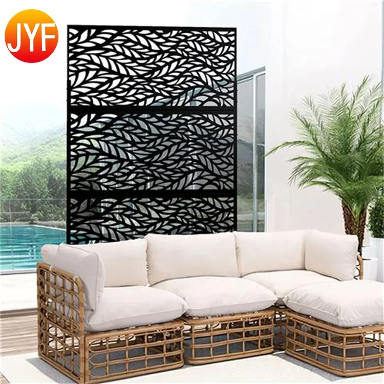 CL245 Outdoor Privacy Corten Steel Screens Metal Screen Garden Drainage Mesh Hole Laser Cutting Screens