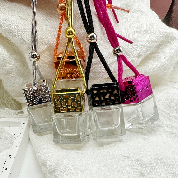 Wholesale 8ml empty air freshener car hanging diffuser perfume bottles with metal cap