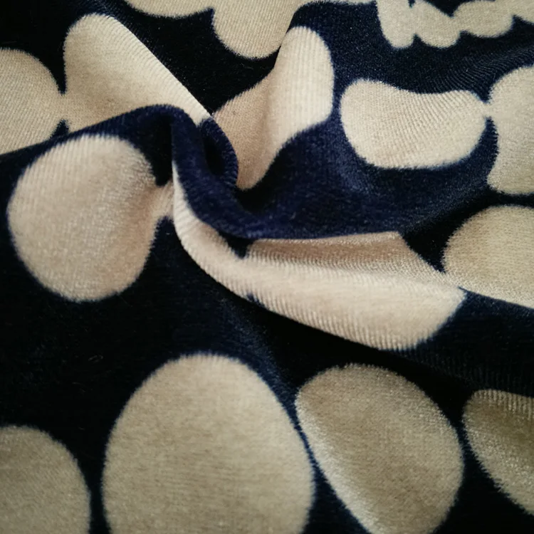 New Style Fashion South Korean Velvet Floral Stamp Fabric For Women Garment