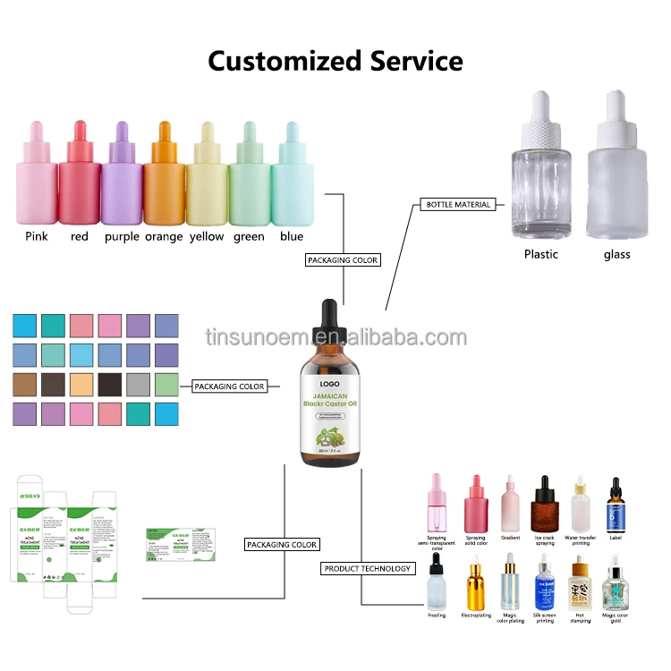Organic Jamaica Castor Oil eyelash eyebrow growth serum Wholesale Eye Lash Growth Castor Oil