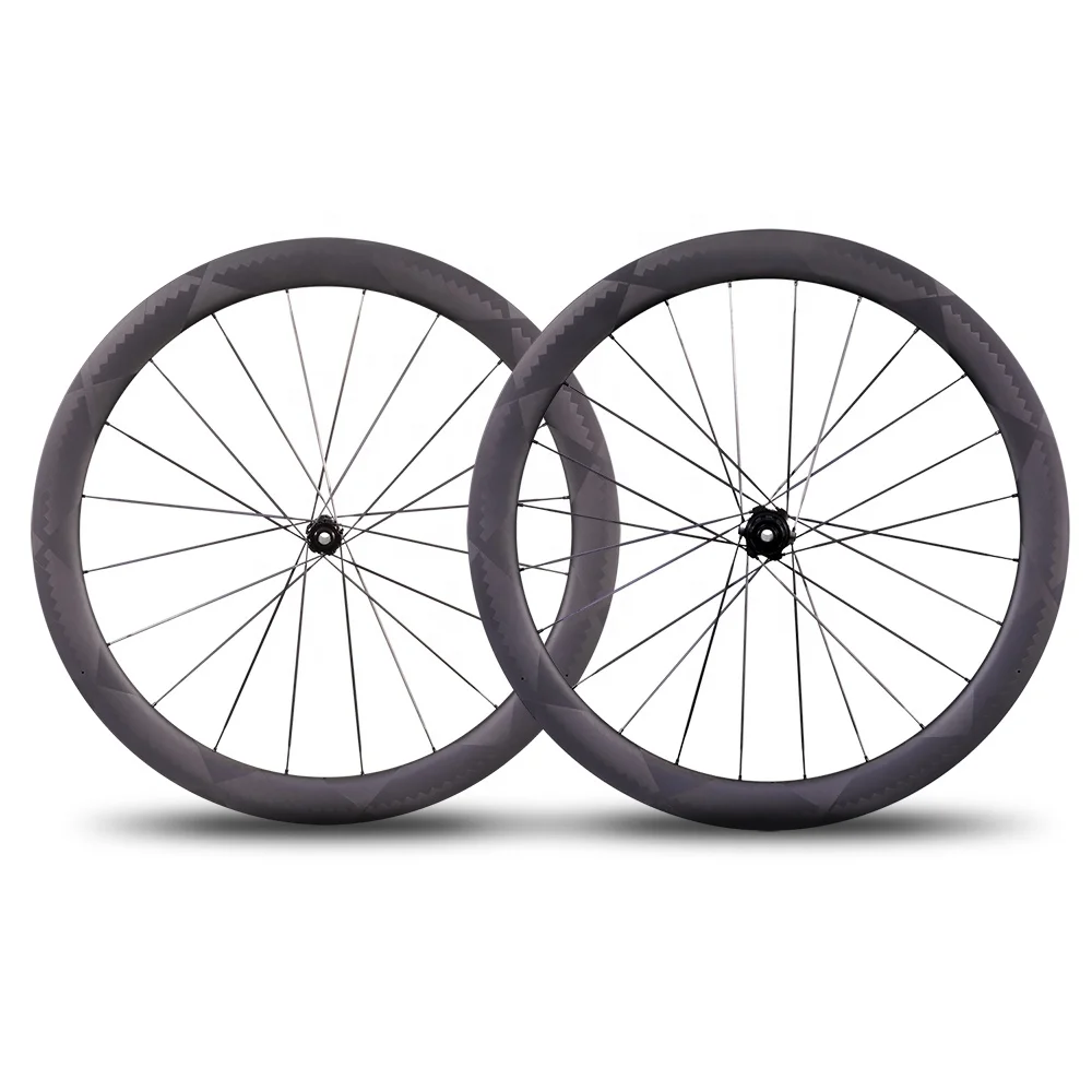 Carbon disc brake clincher wheel 12K twill weave