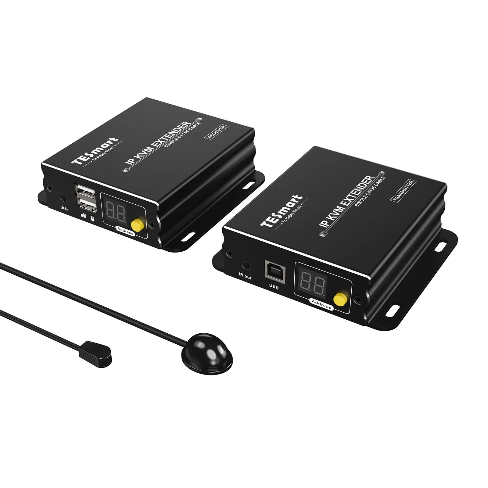 TESmart 120m KVM Extender for servers in data centre  monitor room via UTP/FTP cable  with KVM Keyboard Mouse KVM IP Extender