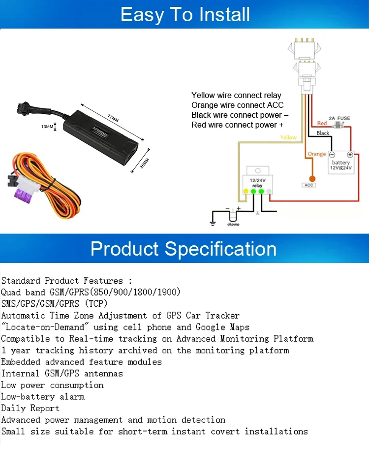 New Mini RealTime Tracking Small Car GPS Tracker With Remote Cut Off