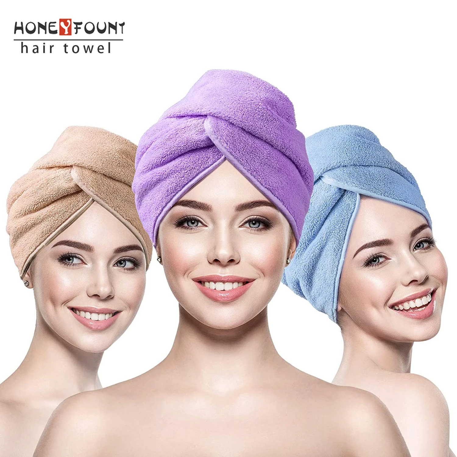 
Super Absorbent Microfiber plopping hair towel for Women  (1600210311792)