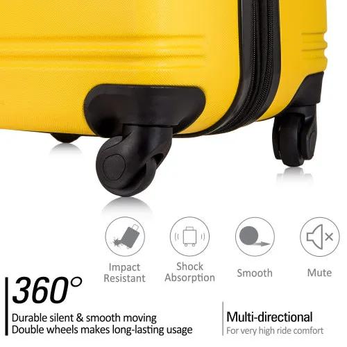 USA Free Shipping Expandable ABS Plastic Lightweight Suitcase Sets Travel Luggage with TSA Lock