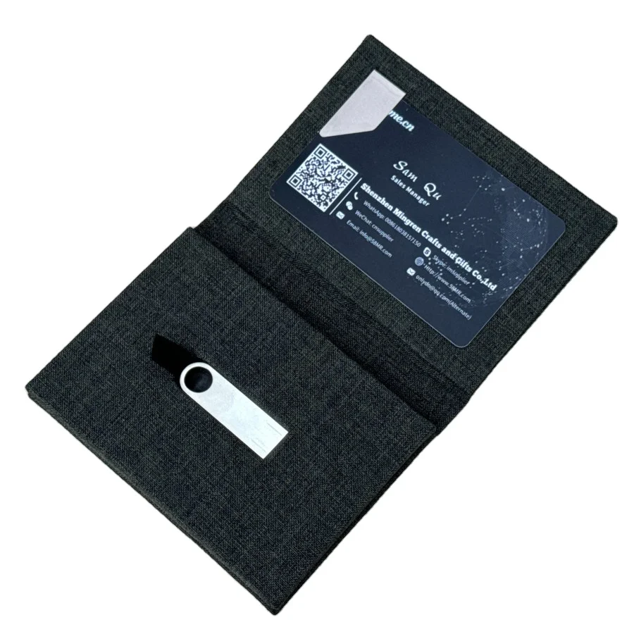 Тканевый бархатный держатель для карт и USB-накопитель