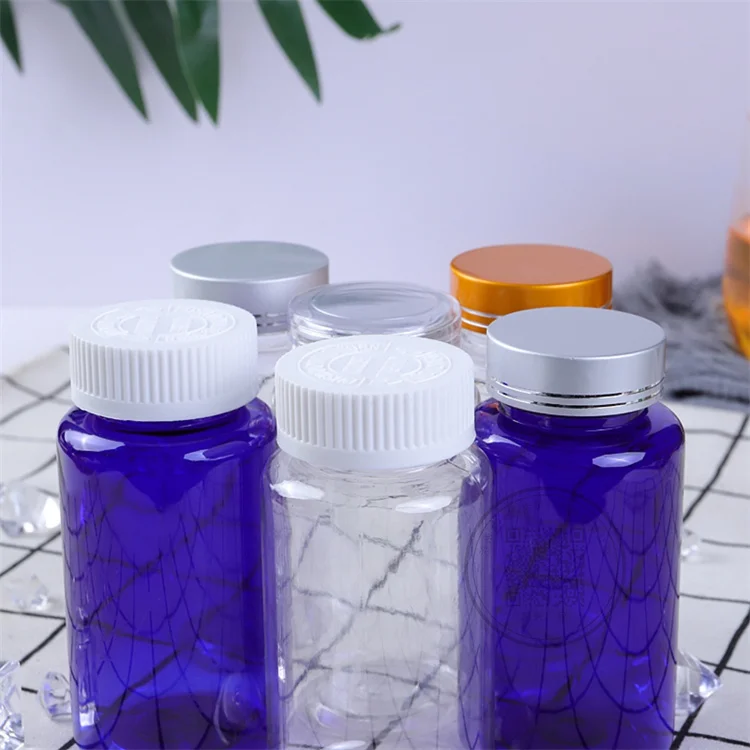 Wholesale 60ml 80ml 100ml Empty amber Plastic Medicine Capsule Pill Bottle