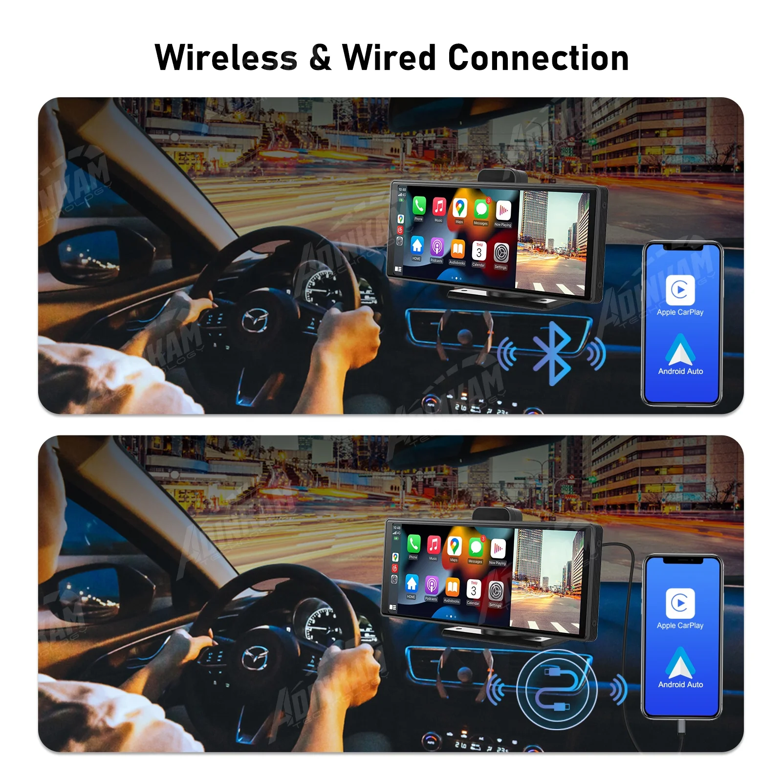 Видеорегистратор ADINKAM 10 26 дюйма Android H.265 ADAS AUX 4K передняя и задняя