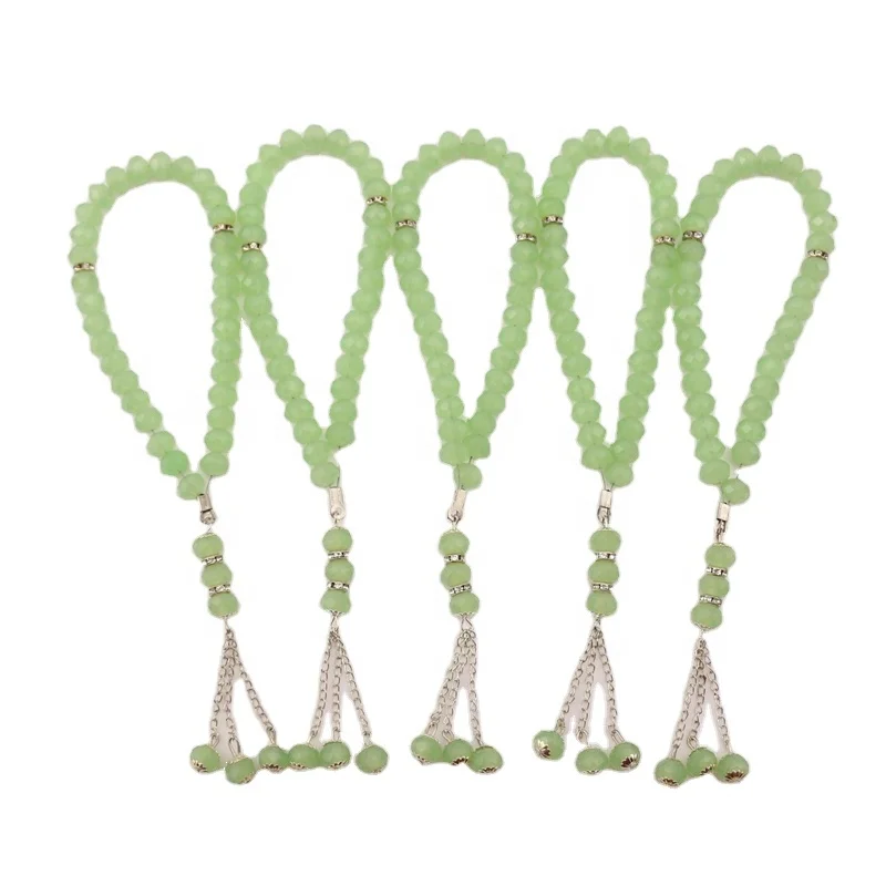 Factory directly sale K9 excellent crystal material 50pcs/lot/color 33pcs 10mm crystal islamic muslim crystal prayer bead