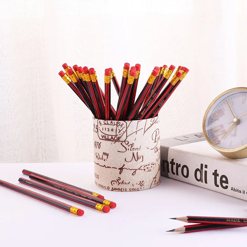 KEAS Wholesale Learning Stationery Including Drawing Sketching Pens Hexagonal HB Red Black Pencils Erasers
